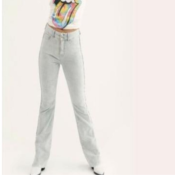 We The Free Pants - We The Free CRVY Foxy Velvet Pants, Silver, Size 34, EUC!